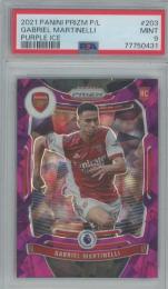 2021 Panini Prizm Premier League Gabriel Martinelli RC Purple Ice #203【07/49】【PSA9】 Arsenal