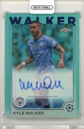2024-25 Topps Chrome UEFA Club Competitions Kyle Walker Aqua Refractors Autograph【092/199】 Manchester City
