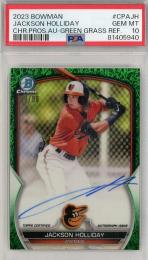 2023 Bowman  Jackson Holliday Chrome Prospects Autograph Green Grass Refractor【89/99】【PSA 10】《Gem-MINT》 Baltimore Orioles