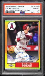 2022 Topps Chrome #87BASO Shohei Ohtani '87 Topps Autographs【44/50】【PSA NM-MT 8】 Los Angeles Angels