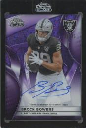 2025 Topps Chrome Black Brock Bowers Autographs Purple Mini Diamond Refractors #AUBB【39/75】 Las Vegas Raiders