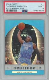 2006 Finset Carmelo Anthony Blue Refractor/#1【259/299】【PSA9】 Denver Nuggets