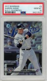 2017 TOPPS Bowman Aaron Judge Rookie of the Year ROY Favorites #9【PSA10】《Gem-MINT》 New York Yankees