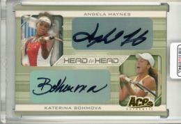 2007 Ace Authentic Straights Sets Tennis   Angela Haynes / Katerina Bohmova Head to Head Autographs 68/150