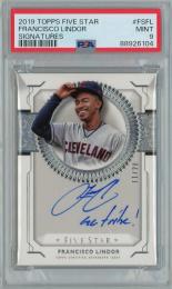 2019 TOPPS Five Star Francisco Lindor Five Star Signatures #FSFL 20枚限定【11/20】【PSA9】《MINT》 Cleveland Indians