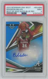 2022-23 Topps Bowman University's Best Brandon Miller Best Of 2022/Autograph/Blue Refractor【135/150】【PSA9】 Alabama