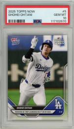 2025 Topps Now Shohei Ohtani Reigning NL MVP Launches His 1st HR of 2025 #5【PSA 10 GEM MT】
