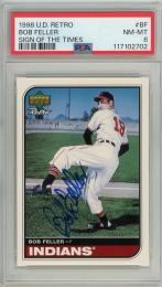 1998 Upper Deck Retro Bob Feller Sign of the Times Auto #BF【PSA 8 NM-MT】