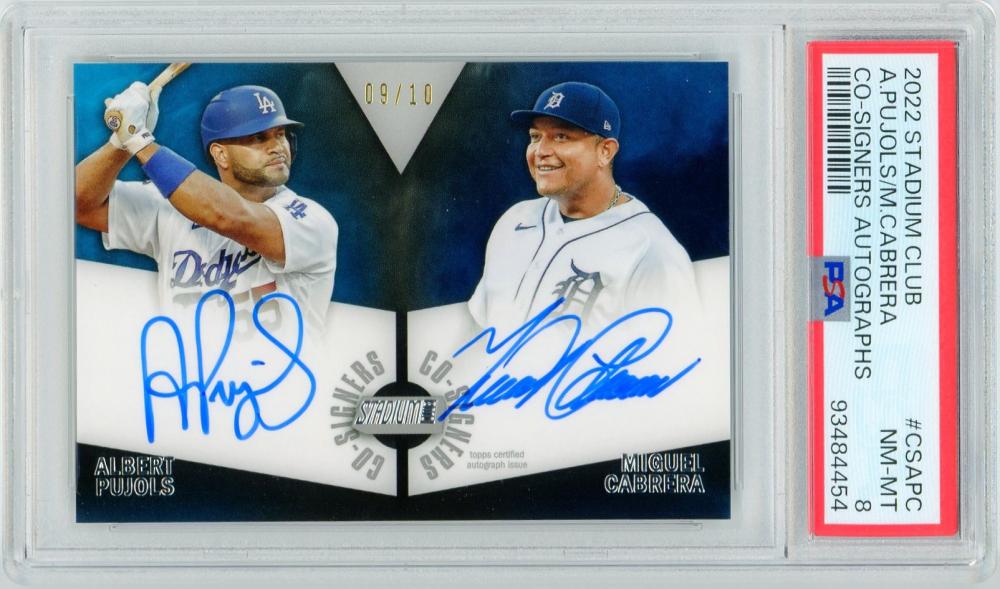 ミントモール / MINT LAB TOKYO店 / 2022 Topps Stadium Club Albert Pujols / Miguel  Cabrera #CSA-PC Co-Signers Autograph Card 【09/10】【PSA NM-MT 8】 Los Angeles  Dodgers / Detroit Tigers