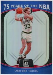 2021-22 Panini 75 Years of the NBA Prizms Silver #36 Larry Bird/Optic