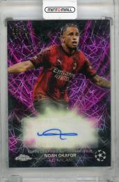 2023-24 Topps Chrome UEFA Club Competitions  Noah Okafor Black Lazer Autographs Black Magenta Lazer Refractors #BLANO【160/199】 AC Milan