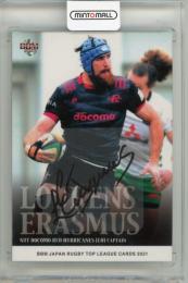 2021 BBM JAPAN Rugby Top League Cards ローレンス・エラスマス 直筆サインカード【21/120】 NTTドコモレッドハリケーンズ