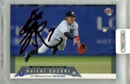 2017 BBM ベースボールカード 2NDバージョン 鈴木大地 #422 赤箔サインカード【14/25】 ロッテ