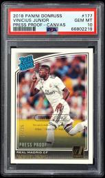 2018-19 Panini Donruss #177 Vinicius Junior RR Press Proof Canvas【17/25】【PSA GEM MINT 10】 Real Madrid CF
