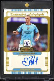 2022-23 Panini Chronicles English Premier League Contenders CA-EH Erling Haaland Autographs Gold【10/10】 Manchester City FC