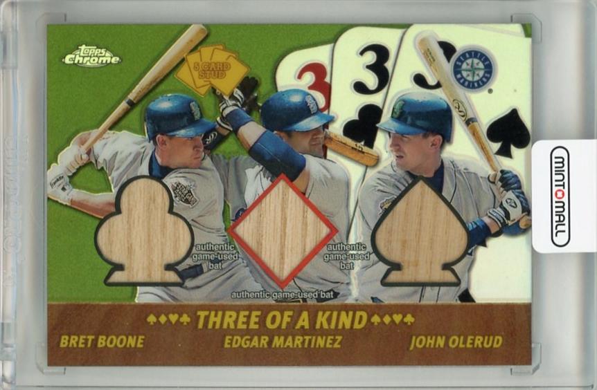 ミントモール / MINT 千葉店 / 2002 Topps Chrome Bret Boone / Edgar Martinez / John  Olerud 5-Card Stud Three of a Kind Relics #5TBEJ