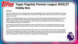 ◆予約◆SOCCER 2026-27 TOPPS FLAGSHIP PREMIER LEAGUE HOBBY