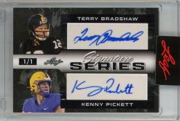 2022 Leaf Signature Series Terry Bradshaw/Kenny Pickett Dual Signature Series Autographs Black #SSD-48 【1/1】