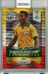 2014 Panini Prizm World Cup Pele World Cup Stars Yellow Red Pulsar #41