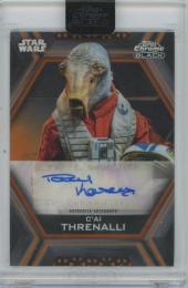 2022 TOPPS Chrome Black Star Wars B Design Autographs Orange Refractors / PAUL KASEY as C’AI THRENALLI 【20/25】