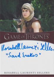 2021 RITTENHOUSE Game of Thrones Iron Anniversary Series 1 Inscription Autograph ("Sand Snakes") Rosabell Laurenti Sellers as Tyene Sand