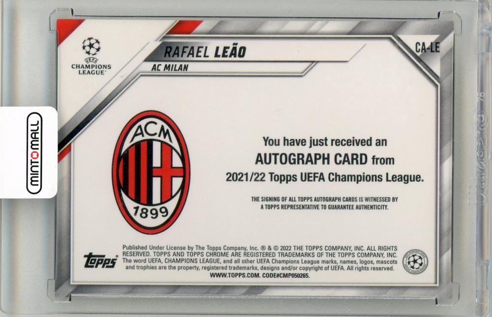 ミントモール / MINT 名古屋店 / 2021-2022 Topps Chrome UEFA RAFAEL LEAO Autograph card AC  MILAN