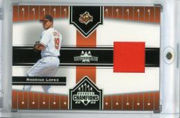 2005 Donruss Champions Baltimore Orioles Rodrigo Lopez Impressions Material