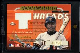 2001 Donruss Elite TT32 Willie McCovey/Barry Bonds Throwback Threads【40/50】  (MSV#1745)