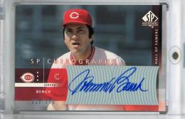 2003 Upper Deck SP Authentic Cincinnati Reds Johnny Bench Chirography Hall of Famers 215/350