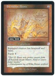【EN】【ダブルレインボウ・Foil】【BRR】《速足のブーツ/Swiftfoot Boots》【NM-】【MTG】