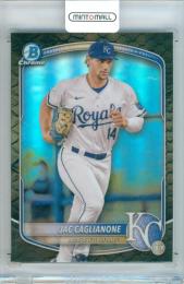 2025 Topps Bowman  Jac Caglianone #BCP-103 Bowman Chrome Prospect Reptillian Refractor Parallel Royals