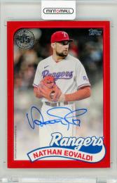 2024 Topps Series One Nathan Eovaldi #89BA-NE 1989 Topps Baseball Autograph Card Red【15/25】 Texas Rangers