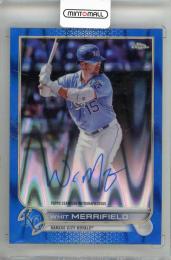 2022 TOPPS Chrome Whit Merrifield Veteran Autographs Blue RayWave Refractors #CVAWM【083/150】 Kansas City Royals