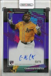 2026 Finest Carlos Cortes Autographs Purple Refractors #FACC【53/75】 Athletics