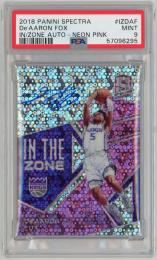 2018-19 PANINI Spectra De'Aaron Fox In The Zone Autograph Neon Pink 25枚限定 /16 #IZDAF PSA9 MINT