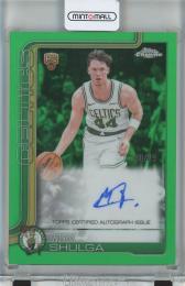 2025-26 Topps Chrome Update Max Shulga Autographs Green Refractors #TCAMS【80/99】 Boston Celtics