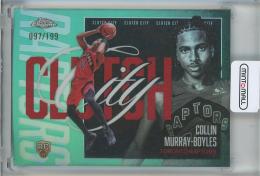 2025-26 Topps Chrome Update Collin Murray-Boyles Clutch City Aqua Refractor #YQ9【97/199】 Toronto Raptors