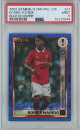 2022-23 Merlin Chrome UCC Kobbie Mainoo RC Blue Shimmer #97【63/75】【PSA9】 Manchester United