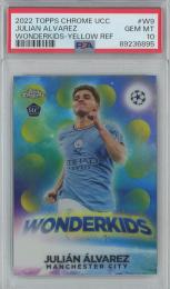 2022 Topps Chrome UCC Julian Alvarez RC Wonderkids Yellow Refractor #W9【075/125】【PSA10】 Manchester City