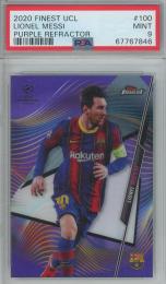 2020 Topps Finest UCL Lionel Messi Purple Refractors #100【134/250】【PSA9】 FC Barcelona