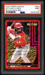 2024 Topps Update #BG6 Elly De La Cruz Elly De La Cruz Black Gold Red【10/10】【PSA MINT 9】 Cincinnati Reds