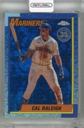 2025 Topps Series 2 Cal Raleigh 1990 Topps Baseball Chrome Blue Refractors #T90C-138 【037/150】 Seattle Mariners