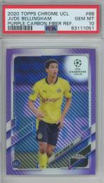 2020 Topps Chrome UCL Jude Bellingham RC Purple carbon fiber Refractor#68【PSA10】 Borussia Dortmund