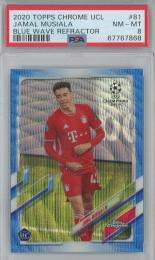 2020 Topps Chrome UCL Jamal Musiala RC Blue  Wave Refractor #81【01/75】【PSA8】 FC Bayern Munich
