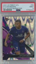 2021-22 Finest UCL Kylian Mbappe Ray Wave Refractor #50【109/199】【PSA9】 Paris Saint-Germain