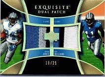 2005 UPPERDECK Exquisite Dual Patch Jersey Card Kevin Jones&Roy Williams16/25