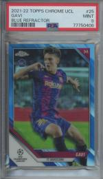 2021-22 Topps Chrome UCL  GAVI RC Blue Refractr #25【019/150】【PSA9】 FC Barcelona