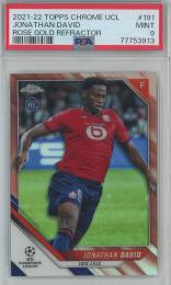 2021-22 Topps Chrome UCL  Jonathan Davio RC Rose Gold Refractor #191【018/125】【PSA9】 Losc Lille