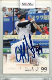 2025 BBM ベースボールカード 2NDバージョン ネフタリ・ソト #529 青箔サインカード【66/75】 ロッテ