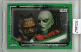 2021 TOPPS Chrome Star Wars Legacy Green Refractors #98 Ahsoka Tano Stops Aurra Sing On Florrum 【32/50】